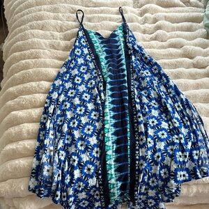 Tommy Bahama Blue and Green Rayon Dress